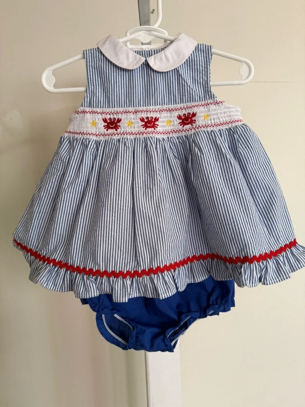 NWT Goodlad Smocked Crab Diaper Set